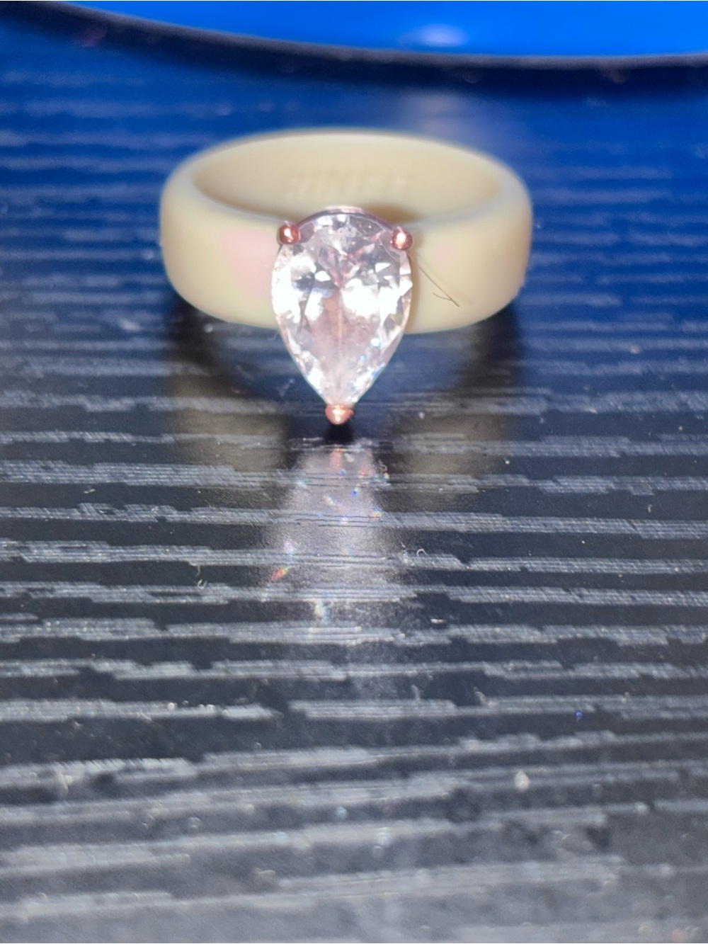 Rose Teardrop Gemstone Ring - Unbranded View 6